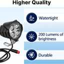 Ebike Headlight 2 Pin, Ebike Front Light for 36V 48V Battery Systems, Waterproof Connector Electric Bike Front Light, Fit for Electric Bicycles/Mountain Bikes/Scooters, 12V-60V