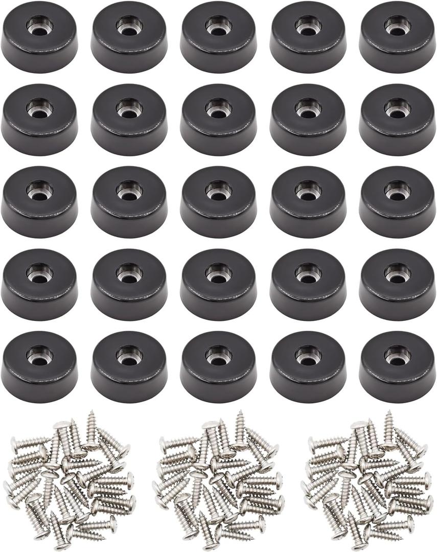 100 Pieces Rubber Feet for Cutting Board - Soft Cutting Board Feet Non Slip with 304 Stainless Steel Screws, Non Marking Small Rubber Feeteet for Furniture, Electronics Cabinet Feet (1" W x 0.33" H)