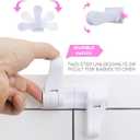 6 Packs Child Safety Door Lever Locks, No Drill Baby Proof Handle Lock with Adhesive, Easy for Adults, Fits Most Door Handles(White)