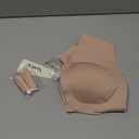 Vertvie Women's Wireless Strapless Bra Seamless Padded Bandeau Bra Non-Slip Silicone Tube Top Push Up Convertible Bralette (Large)