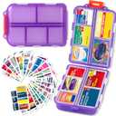 2026 New Extra Large Pill Box with Medicine Labels Travel Essentials Daily Med Container Mini Medication Organizer Storage Organizer Case 7 Day Pill Organizer(Purple)