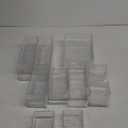 18 Pcs Clear Drawer Organizer Stackable 4 Size Clear Makeup Drawer Organizer Trays Acrylic Bathroom Vanity Storage Bins for Cosmetic, Jewelries, Office Supply, Kitchen Utensils(Stripes)