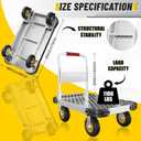 1100LBS Heavy Duty Foldable Platform Dolly Collapsible Push Cart with Swivel Wheels Moving Dolly Cart for Easy Transport