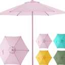 HOMSHADE Outdoor Patio Umbrella - Market Table Pool Deck Umbrella with Push Button Tilt, Crank, UPF50+ UV Protection and Sturdy Ribs, 3-Year Fade Resistance, 220GSM Solution-Dyed Fabric (No base)