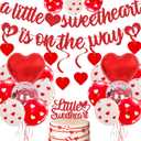 Valentine's Day Baby Shower Decorations Balloons Valentines Baby Shower Banner A Little Sweetheart is on The Way Banner Valentines Heart Balloons for Valentines Baby Shower Party Decor