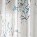 MYSKY HOME Sheer Curtains 63 Inch Length 2 Panels for Bedroom Floral Natural Linen Blended Curtains Light Filtering Privacy Protect Farmhouse Pattern Drapes Window Treatment for Living Room, Teal