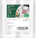 Bonsenkitchen Vacuum Sealer Bags, 8" x 50' Rolls 2 pack for Food Storage Saver, Bpa Free, Heavy Duty, Commercial Grade Textured Food Roll, Customized Size Bag for Sous Vide Cooking,VB3209