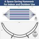 2 Person Hammock with Stand, Space Saving Free Standing Hammock with Stand Included, Patent Pending, Blue Red