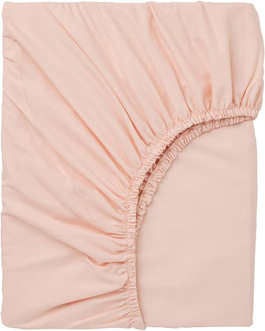 600 Thread Count Fitted Sheet 100% Egyptian Cotton Soft & Breathable Queen, Skin Friendly (Queen Size Fitted Only) Easy Fits Mattress up to 7-9" Deep Pocket (Solid, Peach)