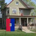 Haiti Garden Flag 12x18 Inch Double-Sided Vivid Color Haiti Flag Indoor and Outdoor Decor for Yards, Lawns, Streets, Parade, Celebration Activities