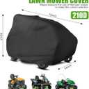 KISEER Outdoors Lawn Mower Cover Waterproof Heavy Duty 210D Polyester Oxford UV Protection Lawn Tractor Cover Fits Decks Up to 54" with Drawstring and Storage Bag