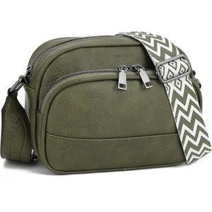 TANTOMI Crossbody Bags for Women Crossbody Purse Cross Body Shoulder Purse Trendy Vegan Leather with Wide Strap