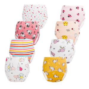 Potty Training Pants for Girls, Toddler Learning Designs Training Underwear Pants(8 Packs, White, 4-6T, L)