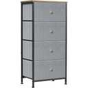 Sweetcrispy Blue Gray 4-Drawer Dresser Storage Organizer Chest with Metal Frame and Wood Top