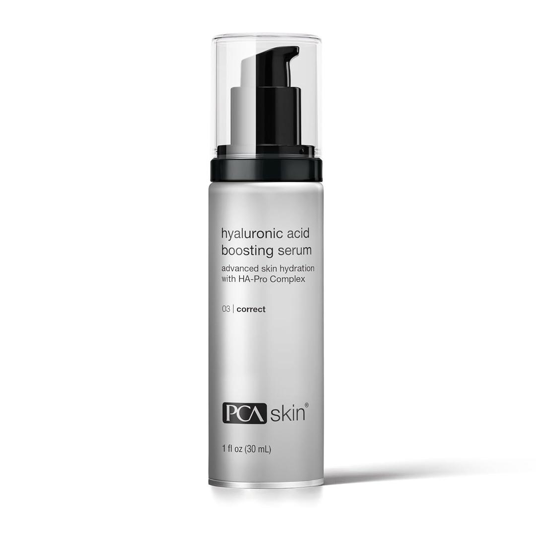 PCA SKIN Hyaluronic Acid Boosting Face Serum, Hyaluronic Acid Serum for Face Made with Niacinamide and Ceramides, Helps Reduce Fine Lines and Wrinkles and Delivers 24-Hour Moisturization, 1 oz Pump, Best By 05, 2026
