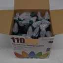 C9 Christmas Lights Outdoor, 72 FT 110 LED C9 String Lights, 8 Modes & Timer Connectable Waterproof for Christmas Tree Light Indoor Outdoor Roofline Patio Outside Garden Yard Xmas Decor, Warm White