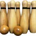 Sardok: 12 Pieces Wooden Bowling Set - Versatile Indoor & Outdoor Play | 10 Wooden Bowling Pins & 2 Balls Carry Bag Included | Unique Gift Idea | Endless Fun for All Ages