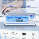 SUNPOW Ultrasonic Jewelry Cleaner Machine Dual Chambers for Contact Lenses & Jewelry, 45kHz Sonic Cleaner for Silver & Gold, Rings, Earrings, Glasses, Watches, Necklaces Quiet 45dB, Deep Cleaning