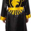 INTIMO Rocky Balboa Men's Film Movie Satin Robe and Short Set (Black, L)
