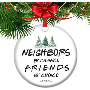 Neighbors Christmas Ornament 2025 New Home Keepsake Gift Housewarming Present Neighborhood Welcome Ceramic Tree Decor (V26)