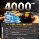 Electric Weed Wacker Cordless with Wheels,Electric Weed Eater Battery Powered 4000mAh,4 in 1 Grass Trimmer/Brush Cutter/Grass Edger/Small Lawn Mower,No String Trimmer with Blade, 2 Battery (Yellow)