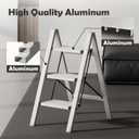 Taranta 3 Step Stool Foldable,Aluminum Step Ladder-Misty Gray