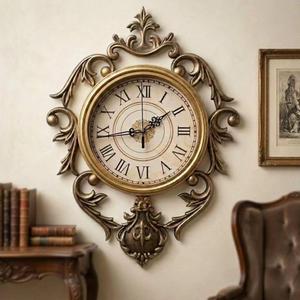Oversized Vintage Decorative Wall Clock, Silent Non-Ticking Battery-Operated Large Wall Clock, Classic Retro Wall Clock for Living Room, Bedroom, Kitchen, Office, and Entryway Decor (25.5"X18.5")