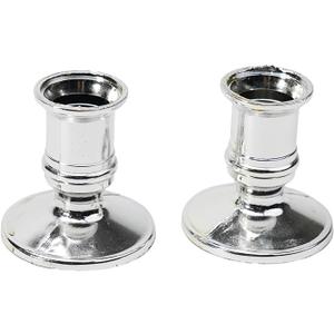 Taper Candle Holders, Vintage Candlestick Holders, Standard Candle Holders for Dinner Room Table Centerpiece or Wedding Party Decor (Silver) 24 pcs