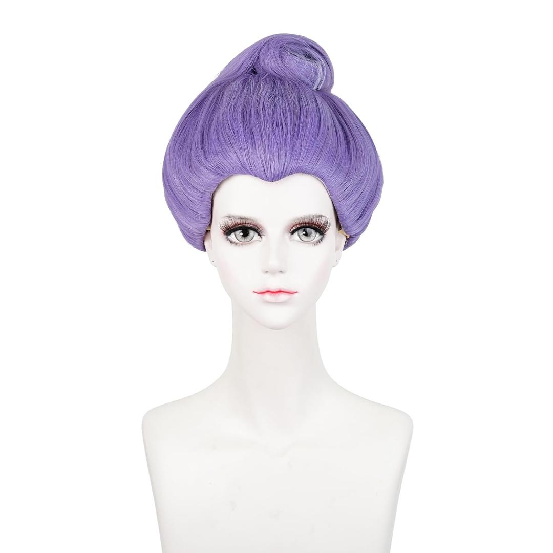 LABEAUT Max Beauty Adult Women's Fairy Godmother Purple Wig for Cosplay Synthetic Wig Halloween Costume Party Hair + Cap