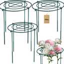 3Set Metal Peony Grid Cages, 30"H X 13"D Large Flower Support Cages Grow Through Hoop Ring Peony Stakes Garden Plant Support Rings Heavy Duty Plant Braces Peonies Structure for Outdoor Plants Blossoms