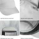 Men Quick Dry Performance Running Cap Lightweight Sports Hat Outdoor Athletic Sun Cap (Grey)