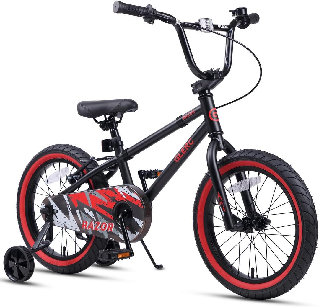 Glerc Kids Bike for Ages 1-8 Years Old, 12-16 Inch BMX Style Kids Bicycle with Training Wheels, Boys Bike for Children and Toddler, Multiple Colors