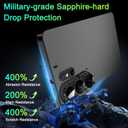 4 x TZGZT Camera Lens Protector for Samsung Galaxy S26 Ultra, One-piece Metal Manufacturing, Unbreakable Shatterproof, Screen Protector Tempered Glass Cover Accessories, Case Friendly-Black