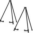 Somime 14" High Tabletop Instant Display Easel - Black Steel Small Tripod Easel Stand with Adjustable Holders for Pictures, Paintings, Posters and Store Signs(2 Pack)
