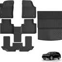 Floor Mats & Cargo Liners Compatible for 2018-2025 Volkswagen Atlas 6 seat, 3 Rows Floor Liners and Trunk Mat TPE-Black (Atlas 6 seat)