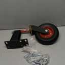 W B D WEIBIDA Heavy Duty Gate Wheel - 8 Inch Fence Gate Wheel 600 LBS Capacity with Shock Absorbing Spring, Swivel Gate Wheels for Metal Tube and Wooden Gate, Dual Mount Options (Straight/U-Bolt)