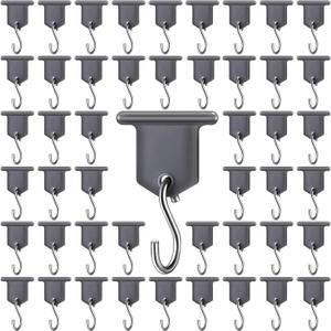 24 Pairs Rv Awning Hooks for Lights Camping Awning Accessory Hangers S Shaped Hooks Set Rv Party Light Hangers for Christmas Party Camping Tent Indoor and Outdoor Supplies (Grey and Silver)