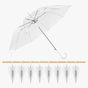 Clear Wedding Umbrellas Bulk, High-Visibility Transparent Rain Umbrella, Firm and Durable, Easy Operation, Large Clear Umbrella for Wedding Bride Groom Photography Golf Outdoor (8 pcs)