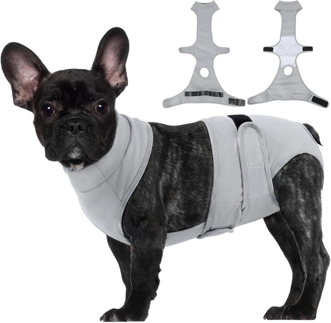 BRKURLEG Female Dog Diapers with Suspender, Washable & Reusable Fixed Diapers for Dogs in Heat, Incontinence & Special Needs, Adjustable Doggie Diaper for Small Medium Large Dogs, Grey M