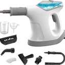 Handheld Steam Cleaner for Home, 10S Immediate Heat Hand Held Steam Cleaner, with Visualized Large Water Tank & 9 PCS Accessories & Safety Lock, for Kitchen,Couch,Floor,Window,Car (WHITE+GREY)