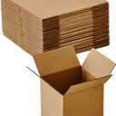 25 Packs Small Shipping Boxes 4X4X4 Inches, Kraft Corrugated Cardboard Boxes, For Small Business, Easy Assemble For Mailing, Moving, Packing And Storing