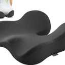 Seat Cushion, Wide & Soft Support Memory Foam Cushion for Office Chair, Desk Chair, Car Seat, Airplane, Ergonomic Sciatica, Hip & Tailbone Pain Relief Cushion for Long Sitting