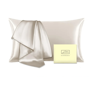 Mulberry Silk Pillow Cases Standard Size Silk Pillowcase with Zipper Soft Breathable Smooth Cooling Satin Silk Pillow Covers for Sleeping for Hair and Skin (Beige,20"X 26",1Pcs)