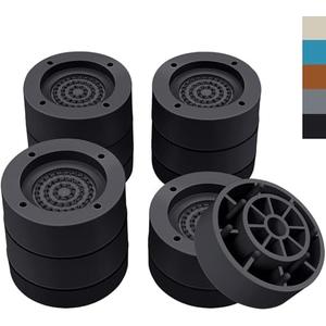 ANNKUT Furniture Risers 2 inch，Round Bed Risers Heavy Duty，Elevation in Heights 1 or 2 Inch for Chair Table and Desk Legs Lifting，Adjustable Bed Lifts Risers(Pack of 4 Riser,Black)