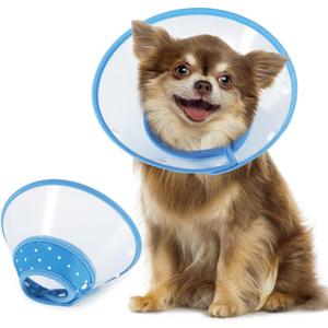 Vivifying Dog Cones for Small Dogs, Adjustable 5.7-8in Pet Cone, Lightweight Recovery Elizabethan Collar for Cats, Puppies and Mini Dogs (Blue)