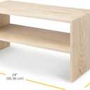 Whitmor Wood Stackable 2-Shelf Shoe Rack, White Oak, 24 inches