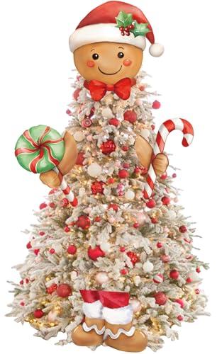 Vloso Gingerbread Christmas Tree Topper - Gingerbread Decor for Christmas Tree