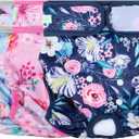 wegreeco Washable Reusable Premium Dog Diapers, Pack of 3, Small Dog Puppy & Doggy Diapers Female, Dog Period Panties Diapers Female in Heat (Large (15"-17" Waist), Flower-2)