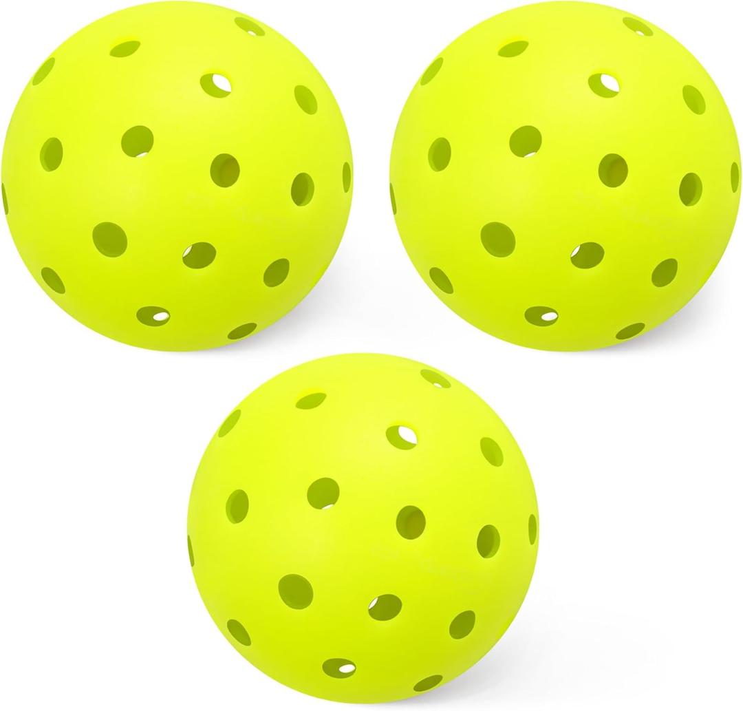 Amazon Basics Outdoor Pickleball Balls, USAPA Approved, Yellow, 6 Pieces