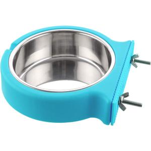 Crate Dog Bowl Removable Stainless Steel Water Food Feeder Bowls Cage Coop Cup for Cat Puppy Bird Pets (Small, Blue with Corrugated Clip) Crate Dog Bowl Removable Stainless Steel Water Food Feeder Bowls Cage Coop Cup for Cat Puppy Bird Pets (Small, Blue with Corrugated Clip)